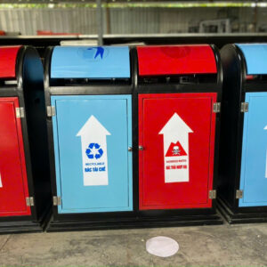 Thùng Rác Phân Loại 2 Ngăn Khác Màu